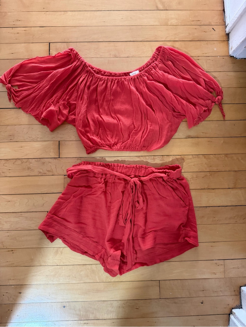Eberjey Coral Crop Top & Shorts Set